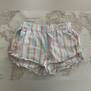 Crewcuts by JCrew Rainbow Seersucker Striped Shorts w/Ruffles Size 12